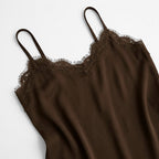 Blusa Casual Con Encaje Para Mujer Mod.4420 Marron Marca Exotica®