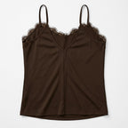 Blusa Casual Con Encaje Para Mujer Mod.4420 Marron Marca Exotica®