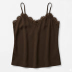 Blusa Casual Con Encaje Para Mujer Mod.4420 Marron Marca Exotica®
