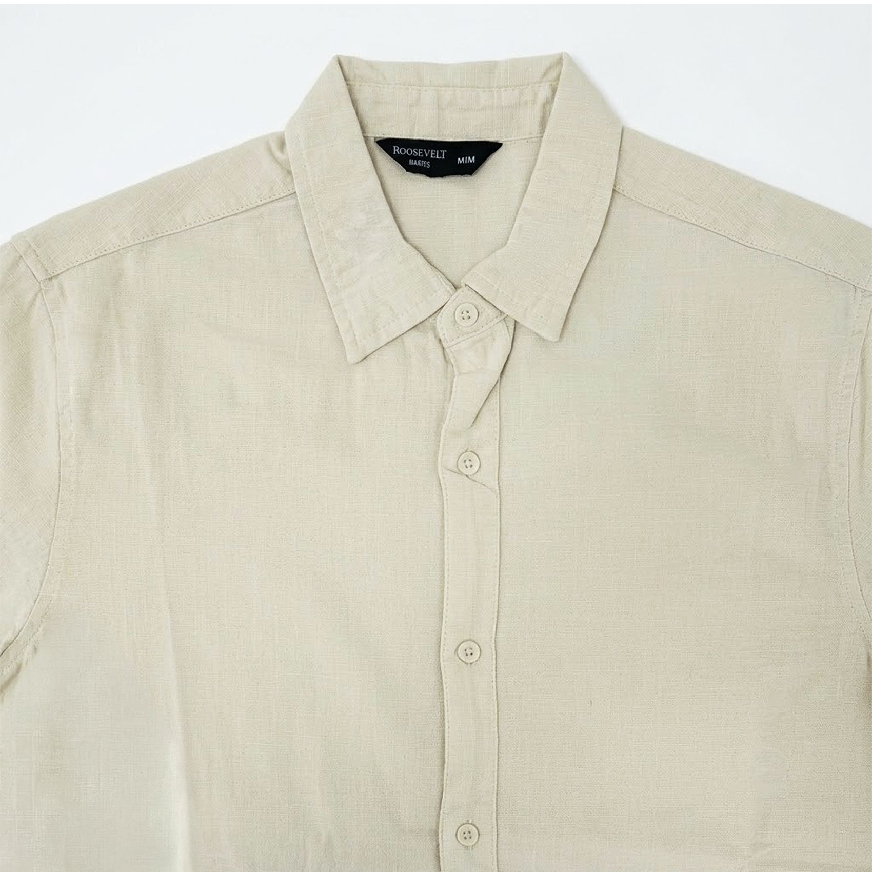Camisa Lino Regular Fit Para Hombre Mod. Le2601 Beige Roosevelt®