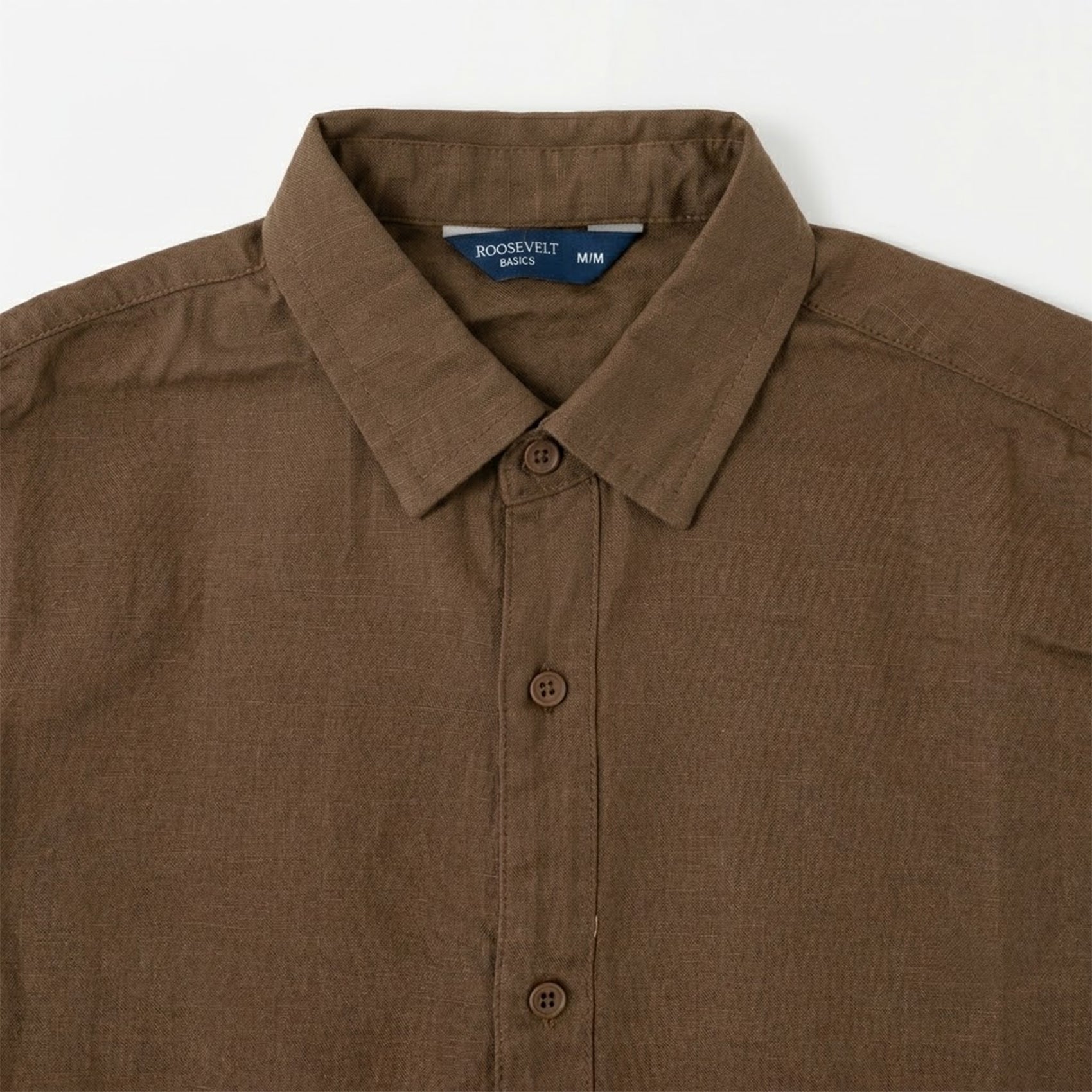 Camisa Lino Regular Fit Para Hombre Mod. Le2601 Cafe Roosevelt®