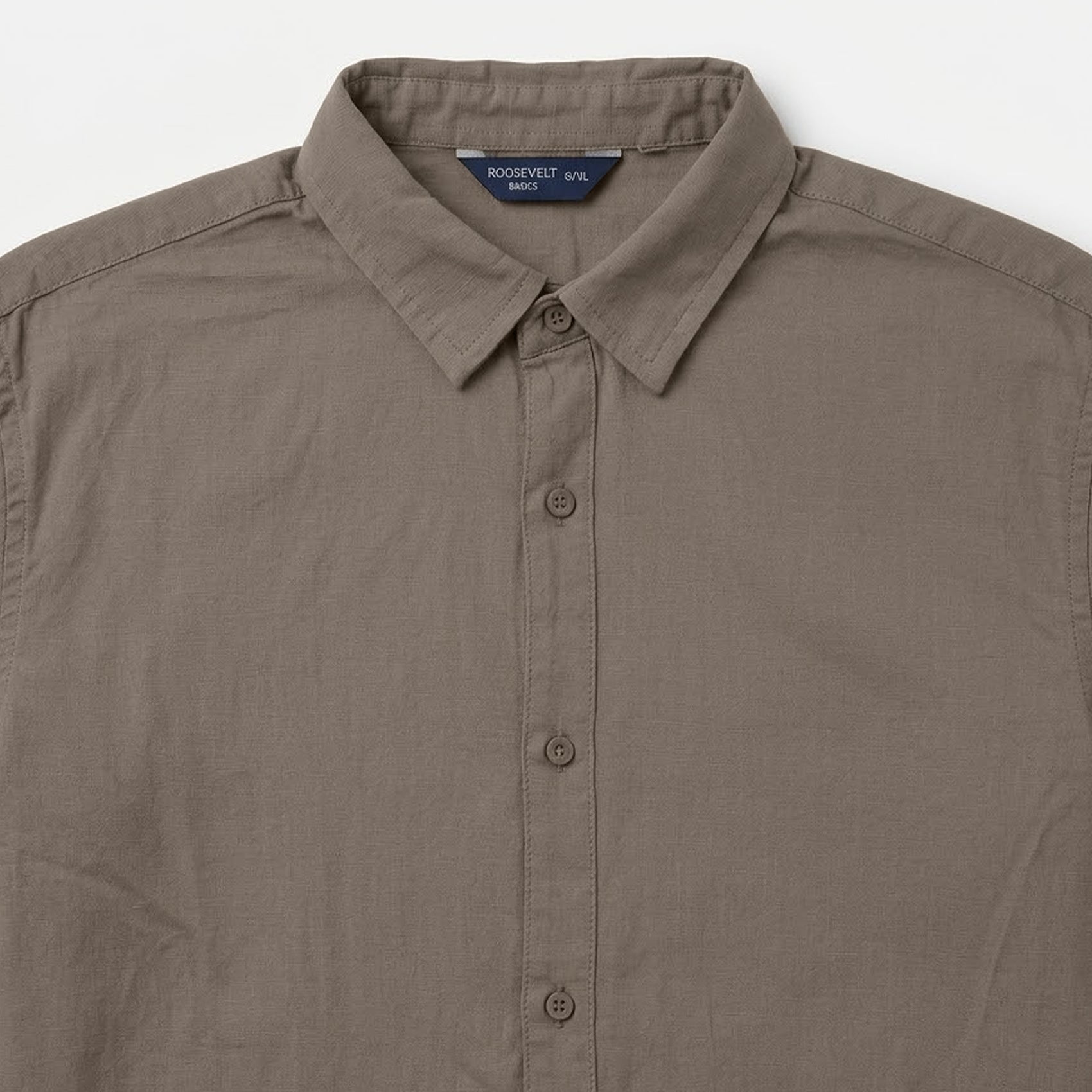 Camisa Lino Regular Fit Para Hombre Mod. Le2601 Gris Oscuro Roosevelt®