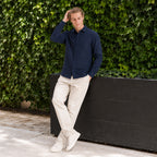 Camisa Lino Regular Fit Para Hombre Mod. Le2601 Marino Roosevelt®