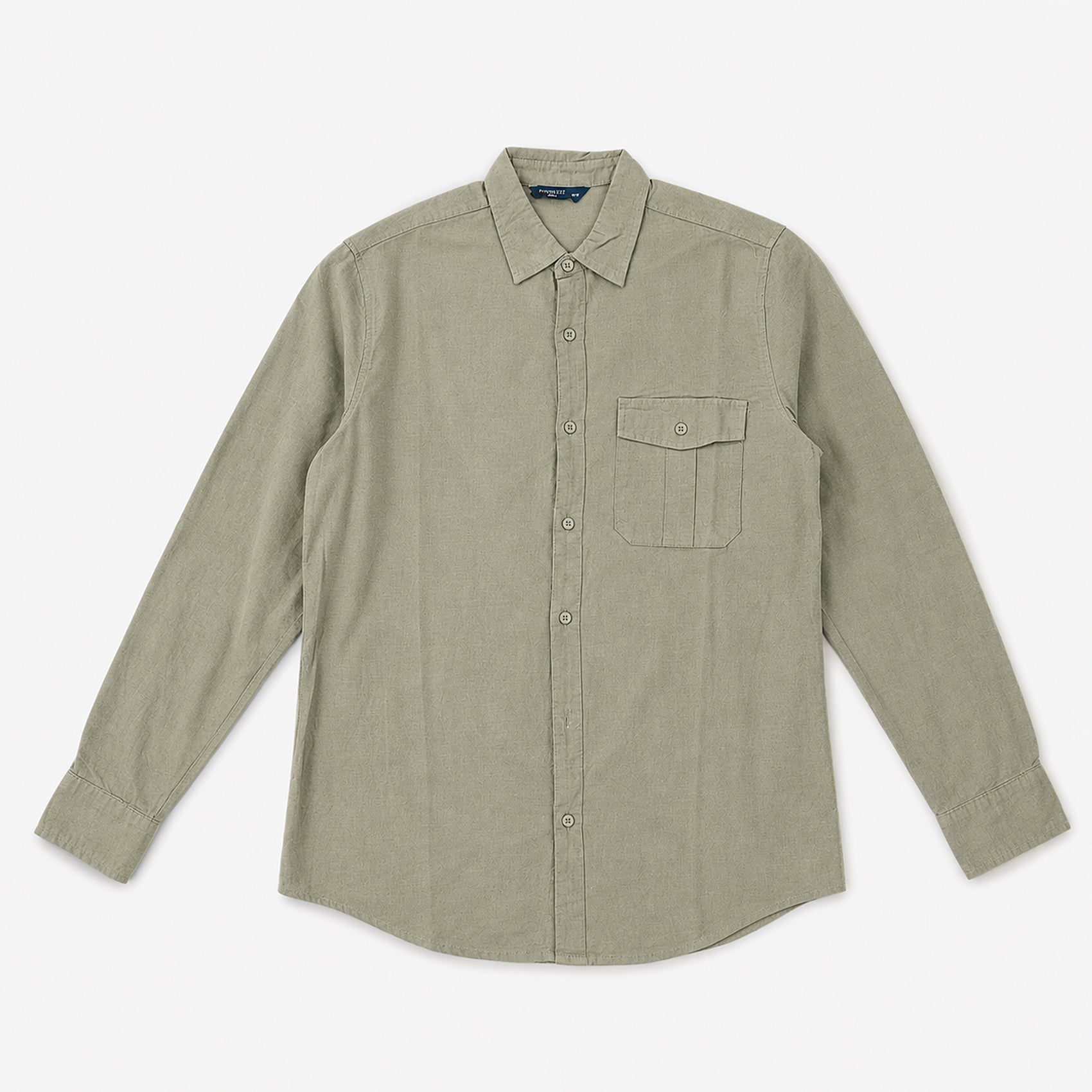 Camisa Lino Regular Fit Para Hombre Mod. Le2604 Olivo Roosevelt®