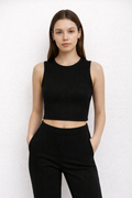 Top Canale Casual De Mujer  Mod.tw1320 The Workshop® Negro Canalé S