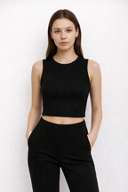 Top Canale Casual De Mujer  Mod.tw1320 The Workshop® Negro Canalé S