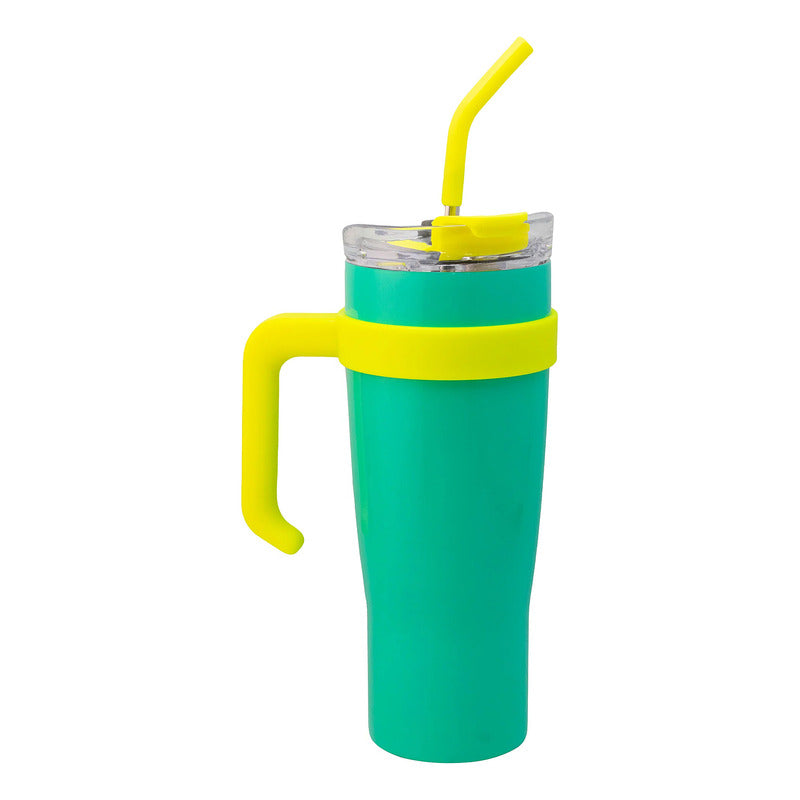 Termo Doble Pared Acero Inoxidable Con Asa/popote 1.2l Nuvó®