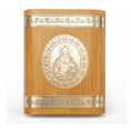 Set De Comunión Vela+biblia+caja De Madera Diseño Religioso