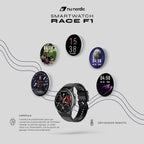 Reloj Smartwatch Hombre Race F1 Nylon Marca Nu Nordic® Negro Liso Naranja