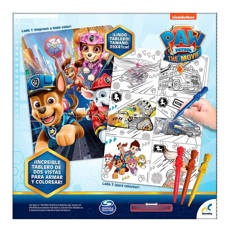 Rompecabezas  Doble Vista + 4 Crayones Paw Patrol Novelty ®