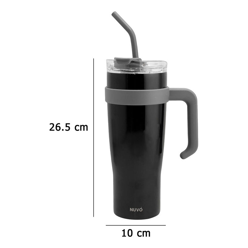 Termo Doble Pared Acero Inoxidable Con Asa/popote 1.2l Nuvó®