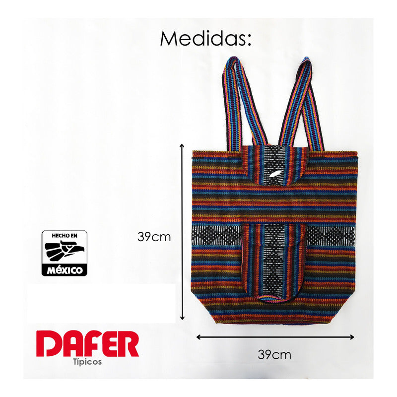 Mochila Artesanal Tejida Tipo Morral Con Bolsillo Frontal 10kg