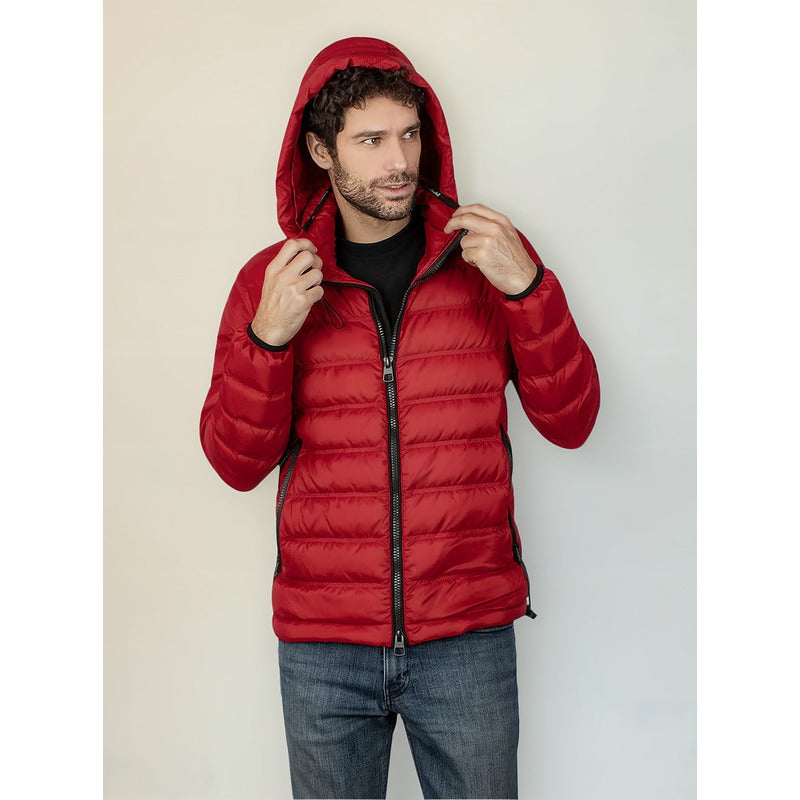 Chamarra De Pluma Acolchada Mod. Cw83-pol8759 Greenlander® Rojo G Capitonado