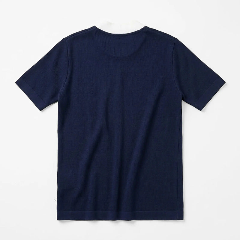 Playera Polo Semi Formal Para Hombre Mkhc0034 Makn & Co® Azul Oscuro Ch Texturizado
