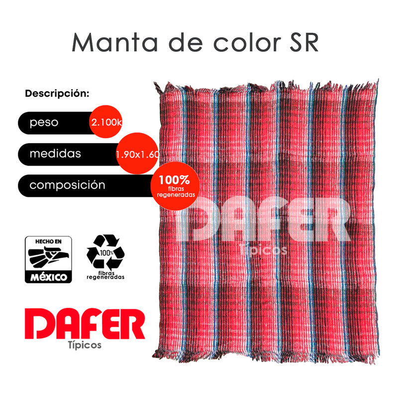 Cobija Mexicana Manta De Color 1.90x1.60m 2k Económica