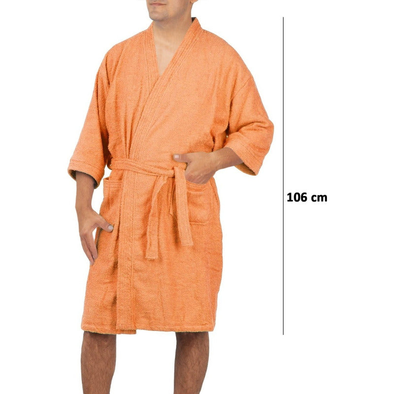 Bata De Baño Unisex Absorbente Unitalla Tela Suave Ligera