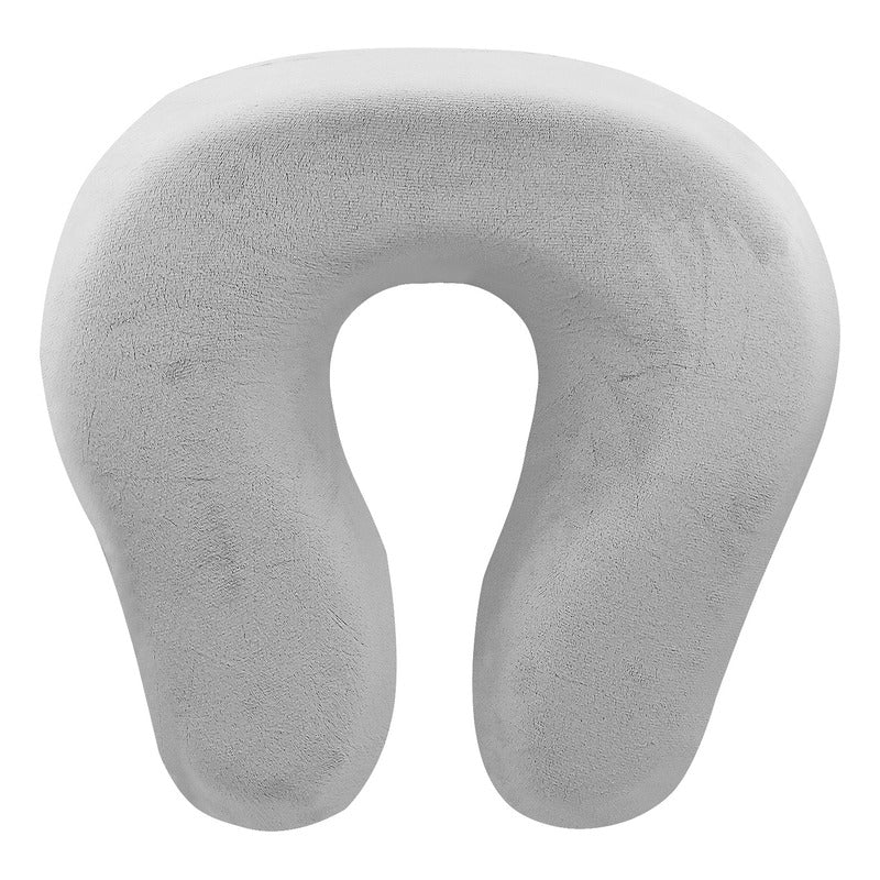 Almohada De Viaje Memory Foam Soporte Cuello Marca Arvic® Gris Liso