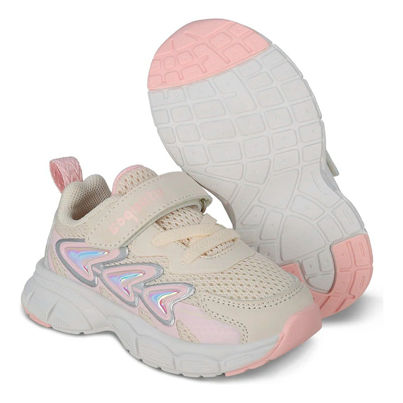 Tenis Casual Para Niña Mod.203200l Marca Coqueta Y Audaz® Beige Lisa 16 Mx