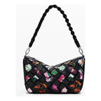 Bolso Trenzado Para Mujer 25saxpbq/2000 Marca Desigual® Negro Floreado Níquel