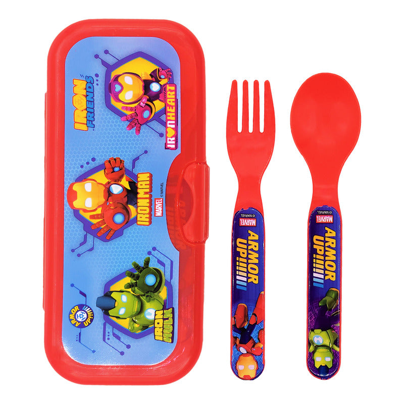 Juego De Cubiertos De Plástico Con Estuche Diseños Infantil