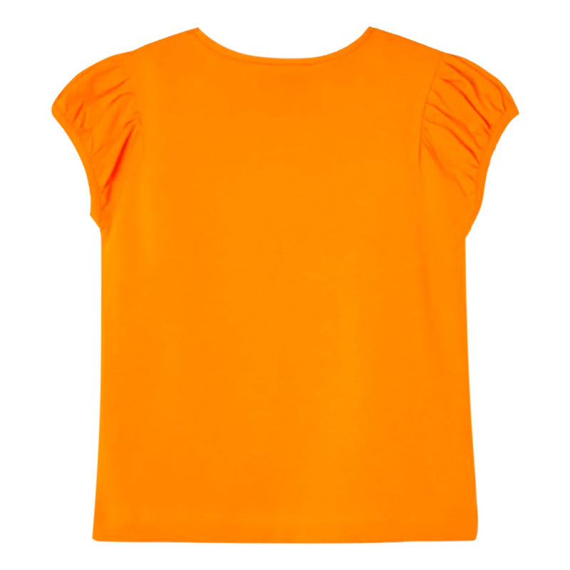 Playera Para Niña Mod. 3047 Marca Mayoral® Naranja Claro Frutas 3 Estampa Localizada