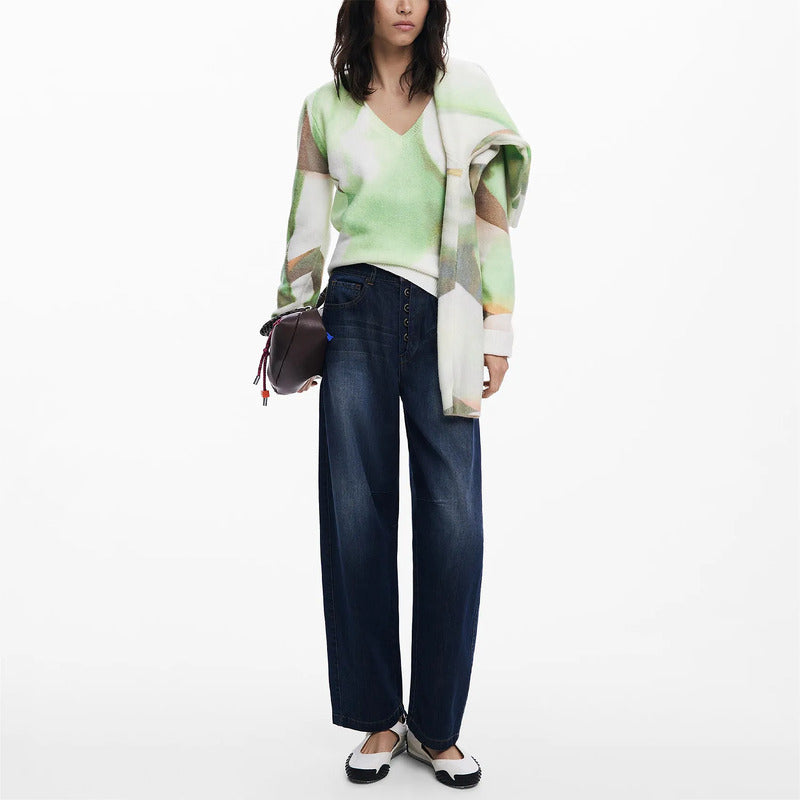Suéter Suave Cómodo Para Mujer Mod. 25wwjf13/4146 Desigual® Multicolor Geométrico S