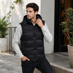 Chaleco Para Hombre Acolchado Con Capucha M.h45305 Bobois® Negro Lisa M