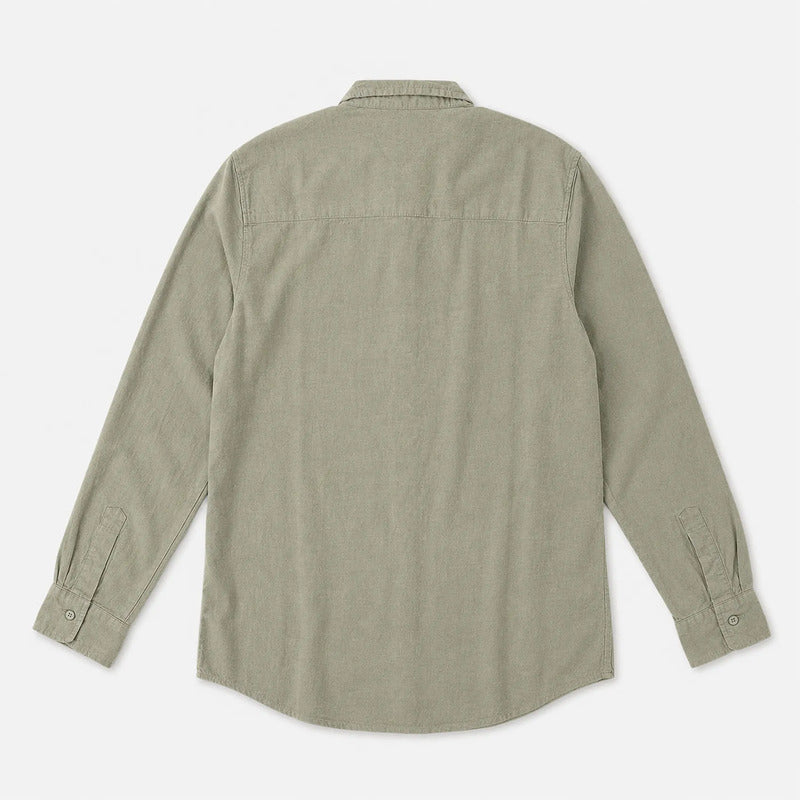Camisa Lino Regular Fit Para Hombre Mod. Le2604 Roosevelt® Olivo Lisa M
