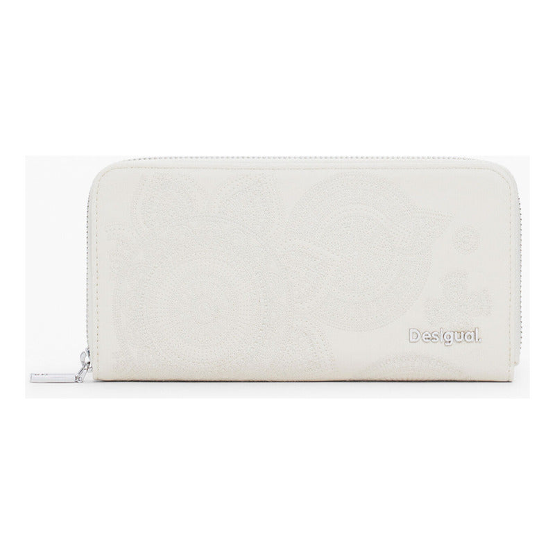 Cartera Bordado Sutil Para Mujer Mod.25sayp13/1001 Desigual® Beige Bordado