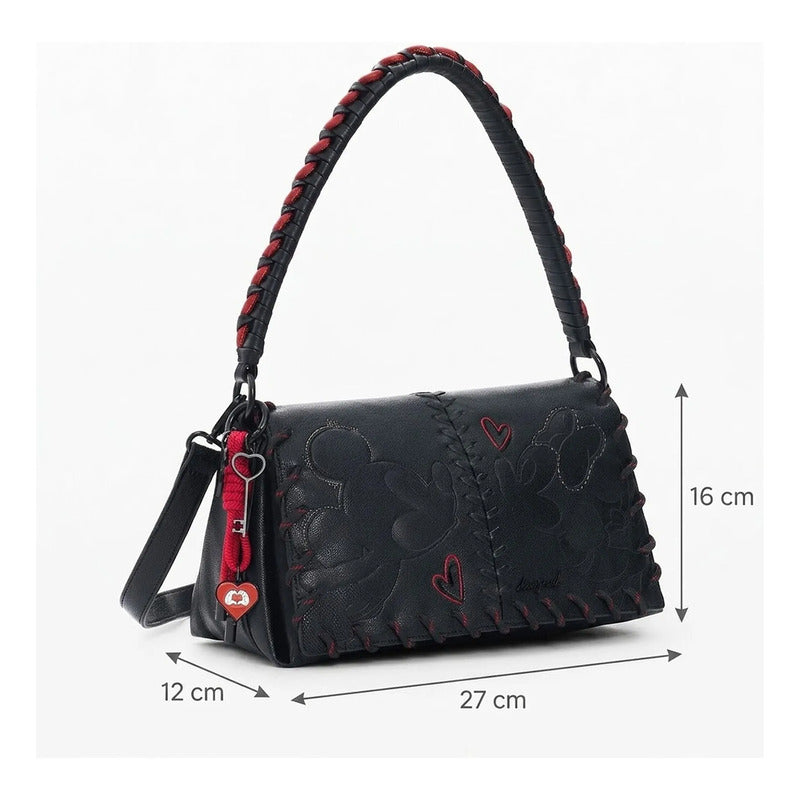 Bolso Mediano Mickey Para Mujer 26saxp85/2000 Desigual® Negro Mickey Níquel