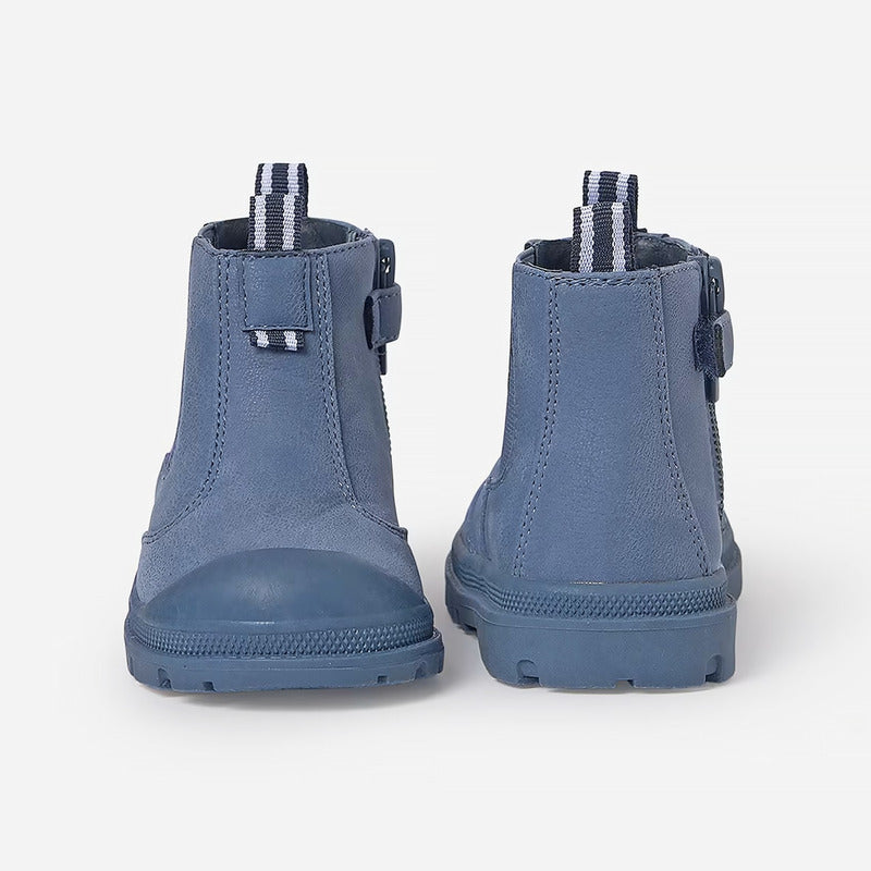 Bota Chelsea Para Niño Mod 42526 Marca Mayoral® Azul Acero Liso 13.5 Mx