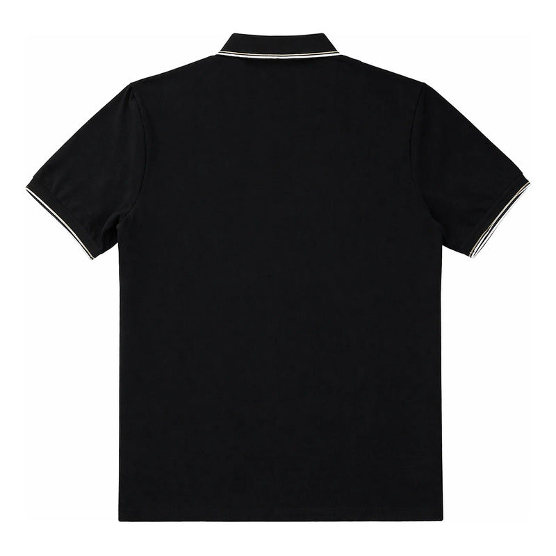 Playera Polo Casual Con Cierre Para Hombre A61415 Bobois® Negro Liso M Lisa