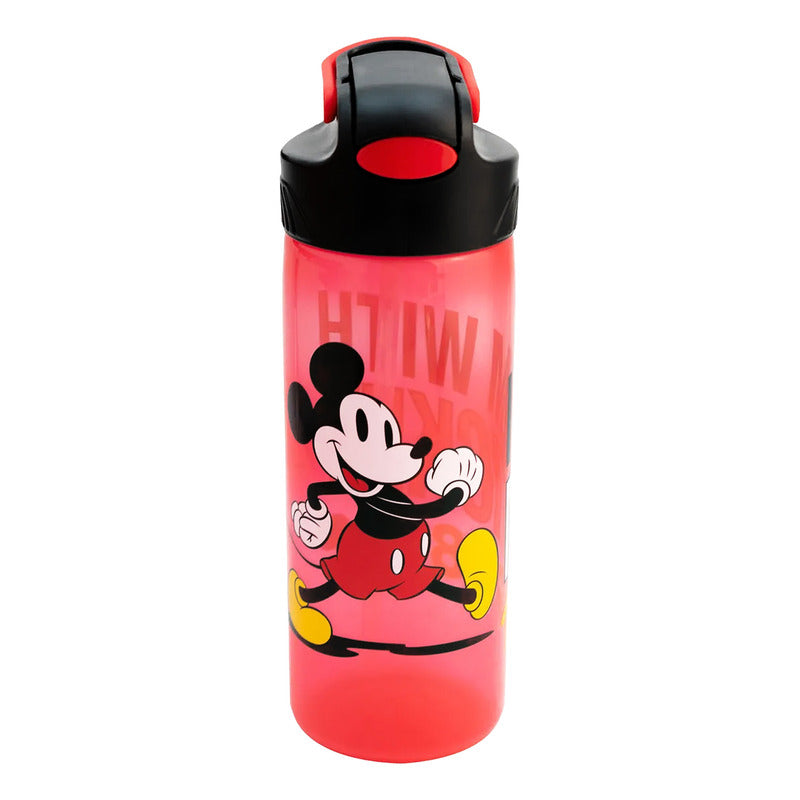 Botella De Plástico Con Funda 600ml Diseños Animados Mickey 1721-379
