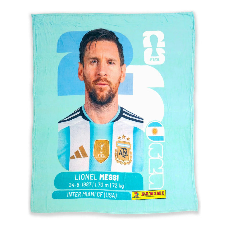 Frazada Ligera Super Suave Matrimonial Futbol Providencia® Equipo 500 G Messi Panini