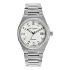Reloj Nivada Executive Caballero Acero Blanco Indice Plateado Blanco