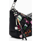 Bolso Trenzado Para Mujer 25saxpbq/2000 Marca Desigual® Negro Floreado Níquel