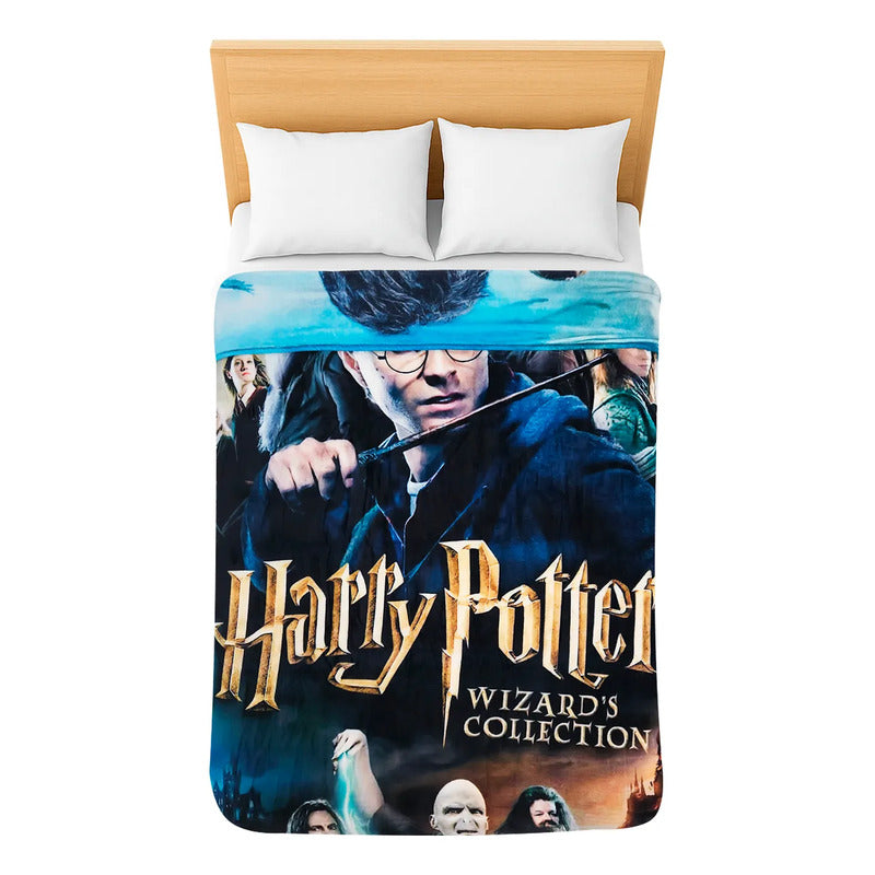 Cobertor Ligero Super Suave Matrimonial Diseños Providencia® Harry Potter Reliquias De La Muerte 850 G Multicolor