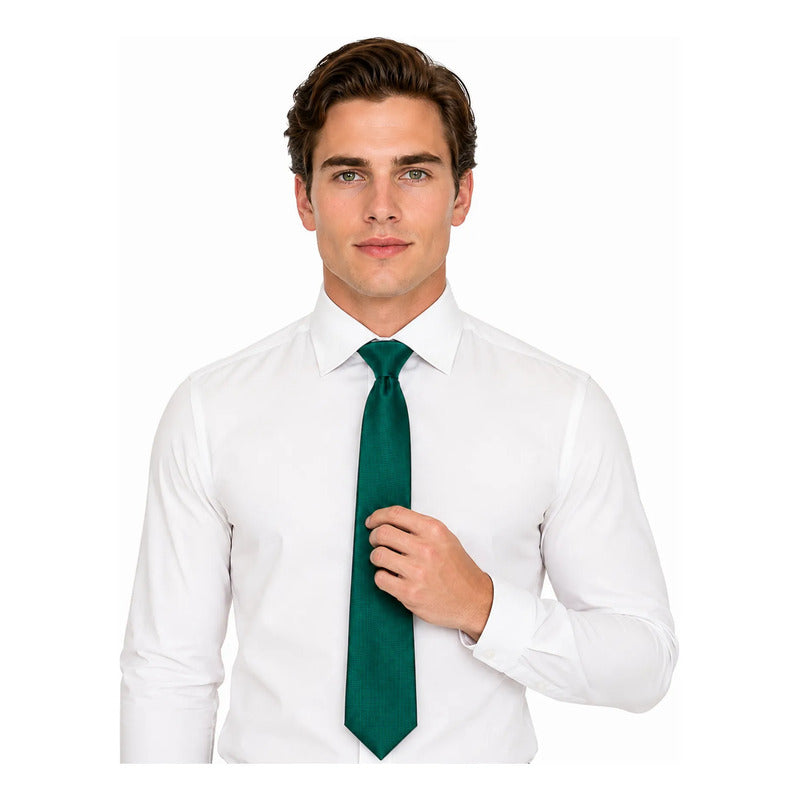 Corbata Elegante Para Hombre Eventos Y Negocios Marca Cotu® Verde Oscuro Texturizado 160 Cm