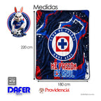 Cobertor Edredón De Borrega Matrimonial Providencia® Futbol Cruz Azul 1 Kg Multicolor