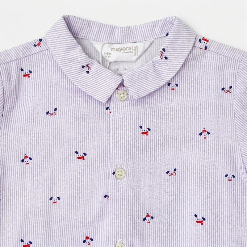 Camisa Casual Para Bebé Mod.2137 Marca Mayoral® Multicolor Perritos 4-6 Meses
