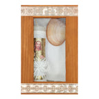Set Para Bautizo Vela+concha+toalla+caja De Madera