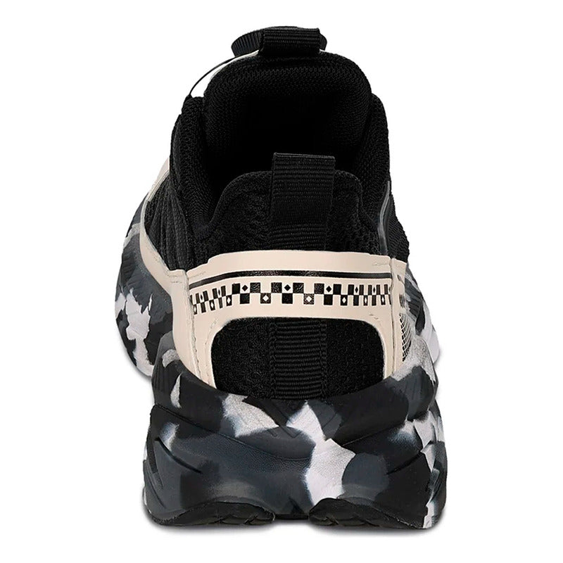 Tenis Casual Para Niño Mod.205601a Marca Coqueta Y Audaz® Negro Geométrico 21 Mx