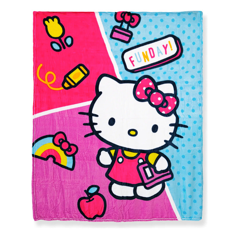Cobertor Ligero Super Suave Matrimonial Diseños Providencia® Hello Kitty Funday 850 G Multicolor