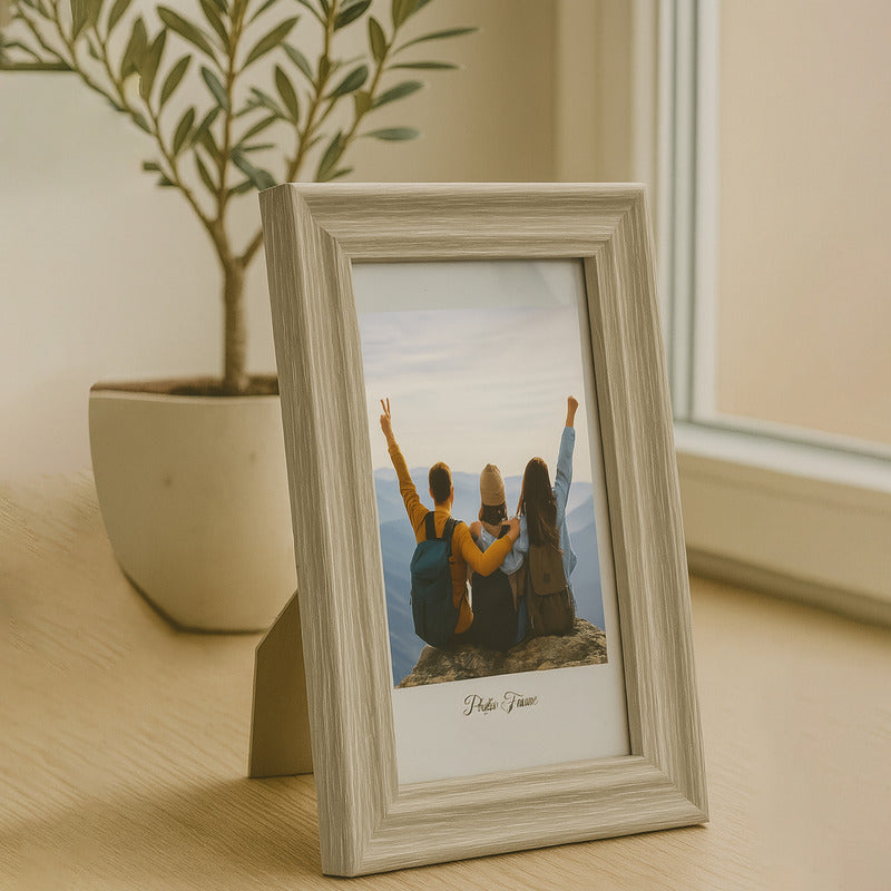 Portarretrato Con Marco Plástico-vidrio Para Mesa