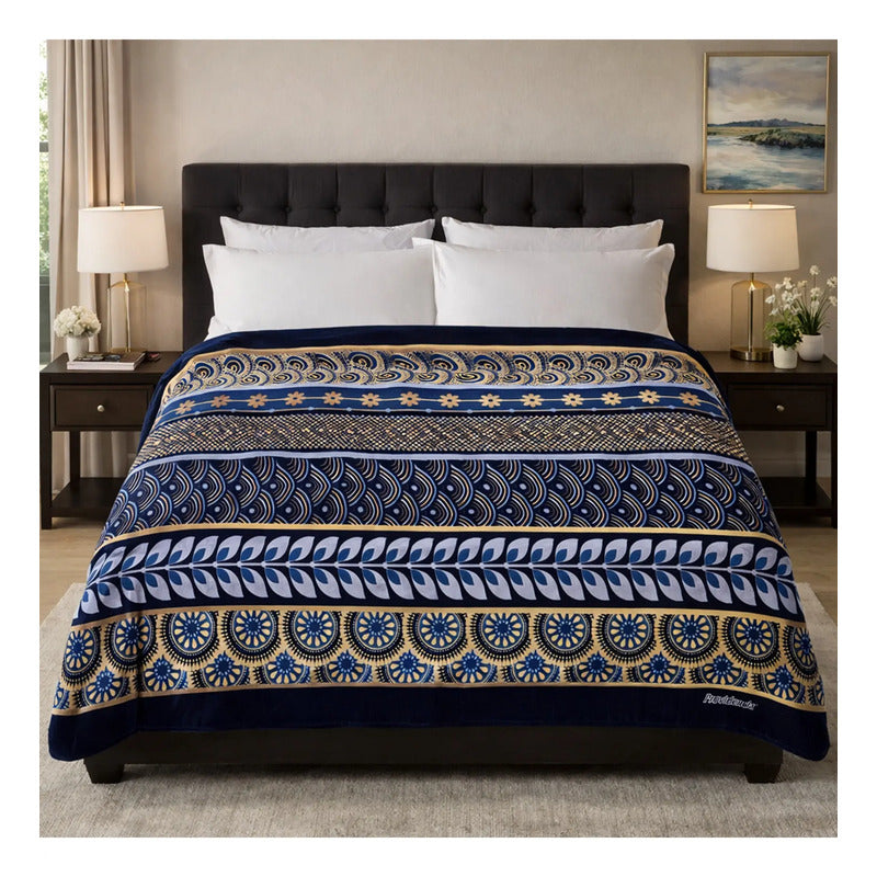 Edredón Borrega Soft Sobrecamero 2x2.20m Marca Providencia® Multicolor Geométrico Étnico