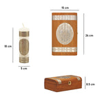 Set Para Bautizo Vela+concha+toalla+caja De Madera