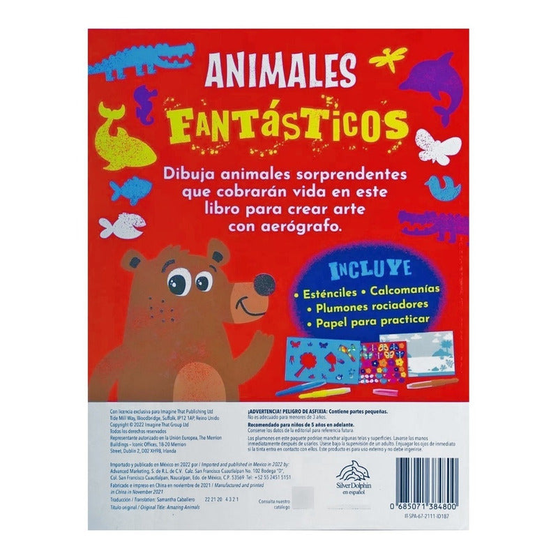 Libro Para Colorear De Animales Con Aerógrafo Para Niños