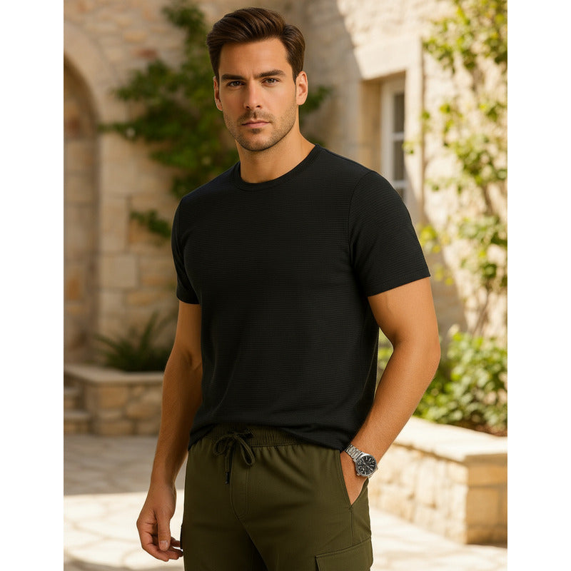 Playera Rayada Casual Para Caballero M.a55307 Marca Bobois®