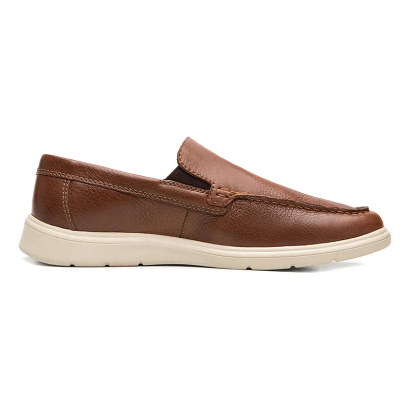 Mocasín Casual Para Hombre 100% Piel Mod.423805 Marca Flexi® Marrón Lisa 26,5 Mx