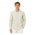 Camisa Lino Regular Fit Para Hombre Mod. Le2601 Roosevelt® Beige Lisa G